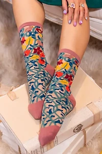 Sock Candy Tapestry Vines Sheer Crew Sock
