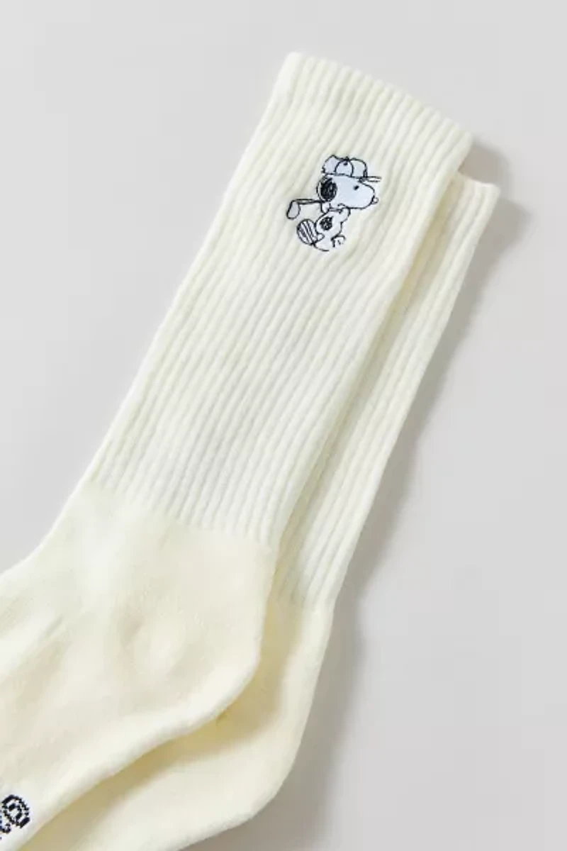 Peanuts Snoopy Golf Embroidery Crew Sock