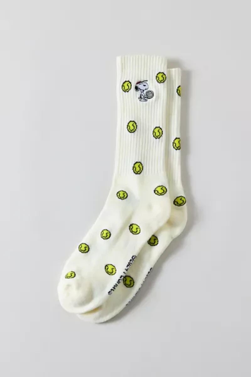 Peanuts Snoopy Tennis Embroidery Crew Sock
