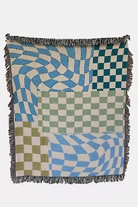 Clr Shop All Checks Out Woven Throw Blanket