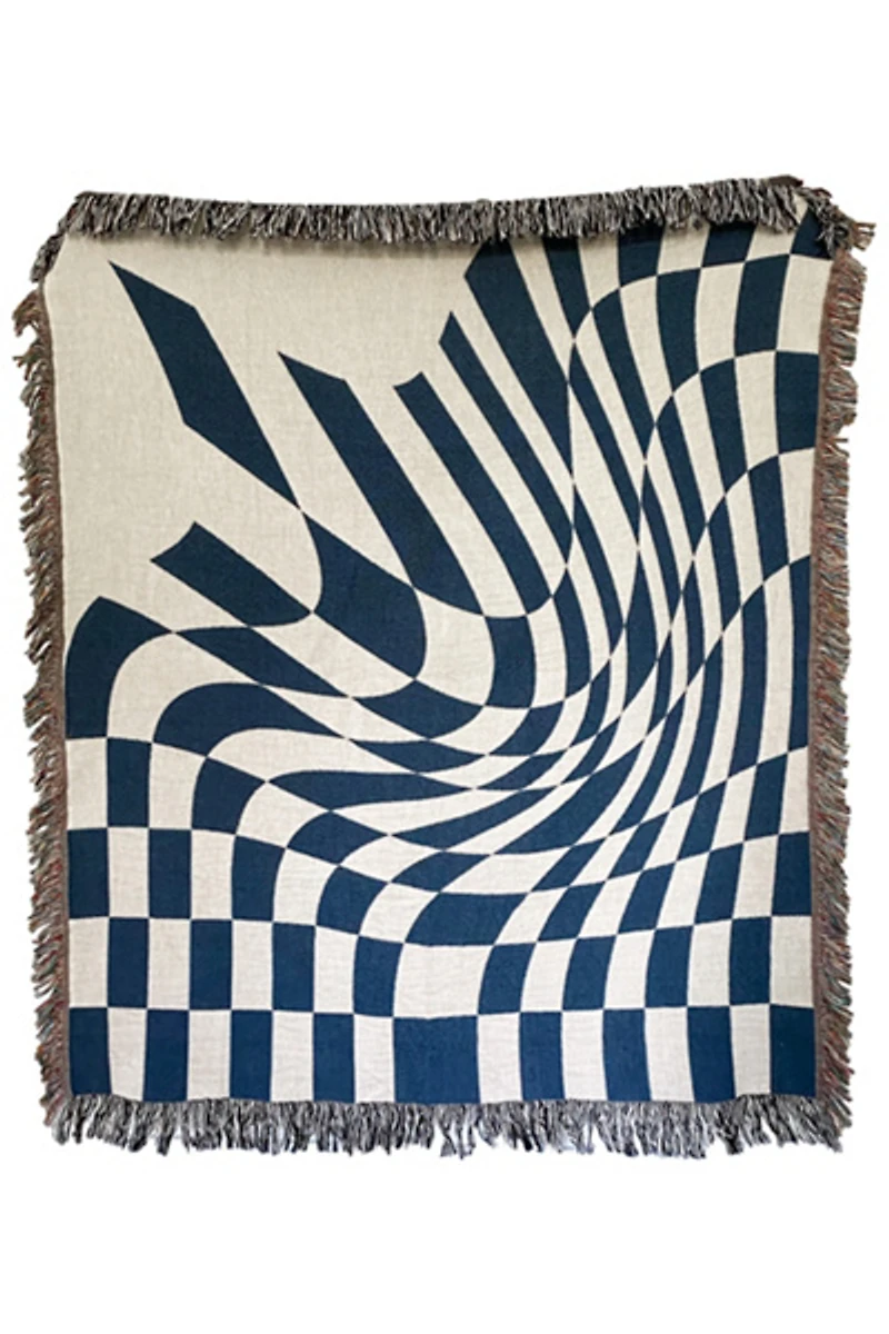 Clr Shop Groovy Grid Woven Throw Blanket