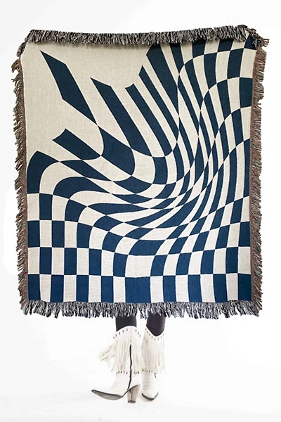 Clr Shop Groovy Grid Woven Throw Blanket