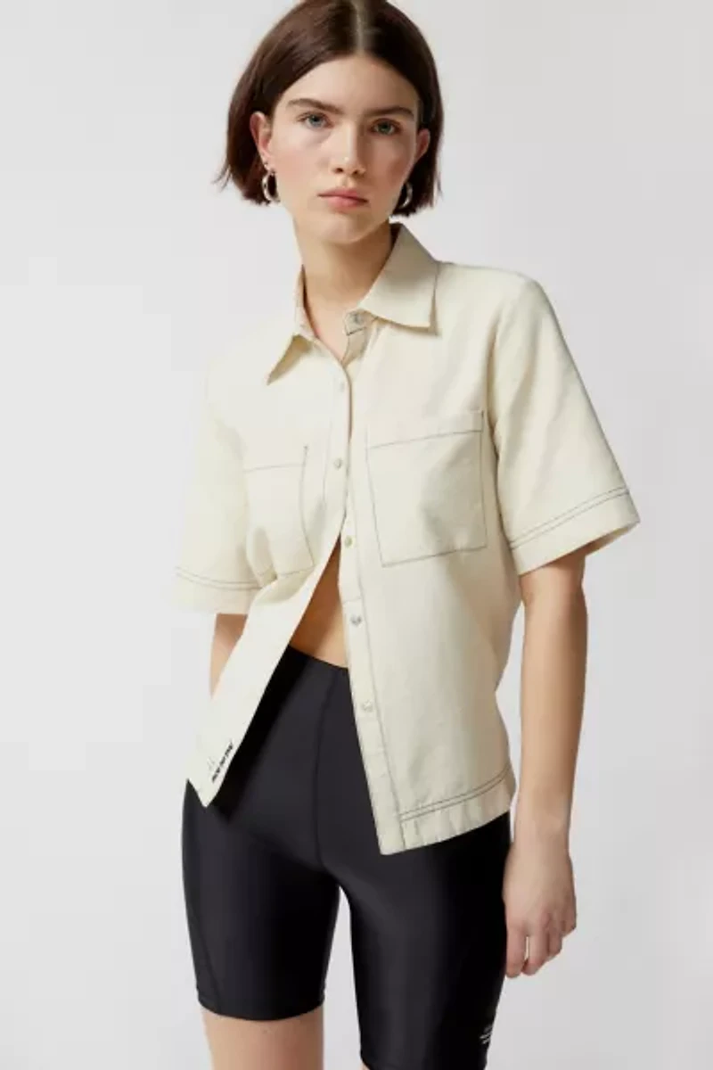 Find Me Now Hunter Contrast Stitch Button-Down Shirt