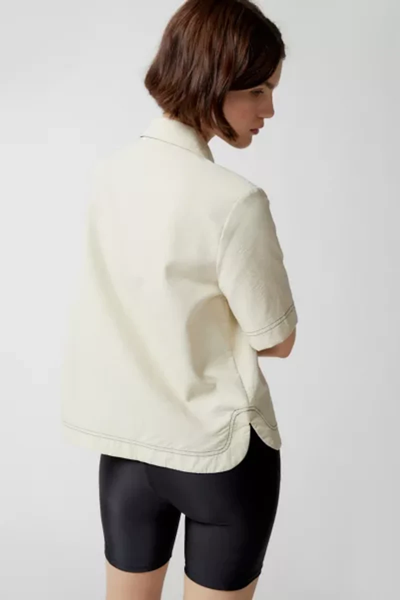 Find Me Now Hunter Contrast Stitch Button-Down Shirt