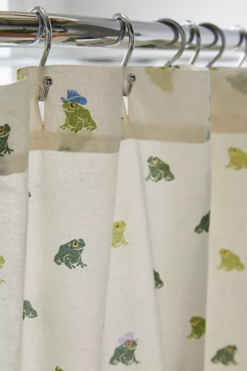 Cowboy Frog Patterned Shower Curtain