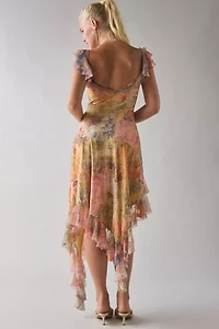 UO Hyacinth Lace Spliced Midi Dress