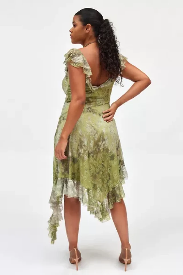 green emerald velvet dress Kimchi Blue - Urban Outfitters main image 0