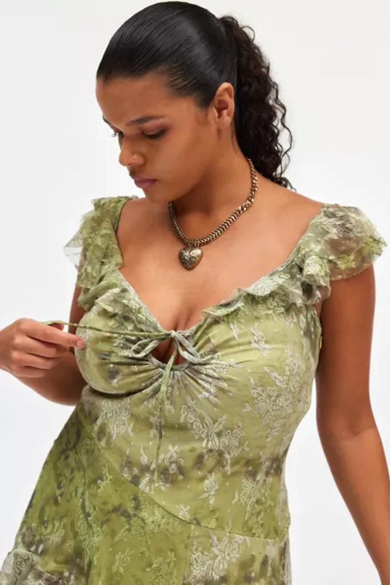 UO Hyacinth Lace Spliced Midi Dress