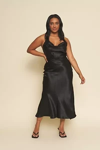 Whimsy + Row Camille Tencel Cowl Neck Dress