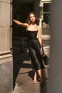 Whimsy + Row Camille Tencel Cowl Neck Dress