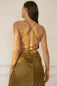 Whimsy + Row Camille Tencel Cowl Neck Dress