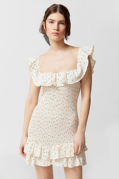 UO Lyndsey Smocked Mini Dress