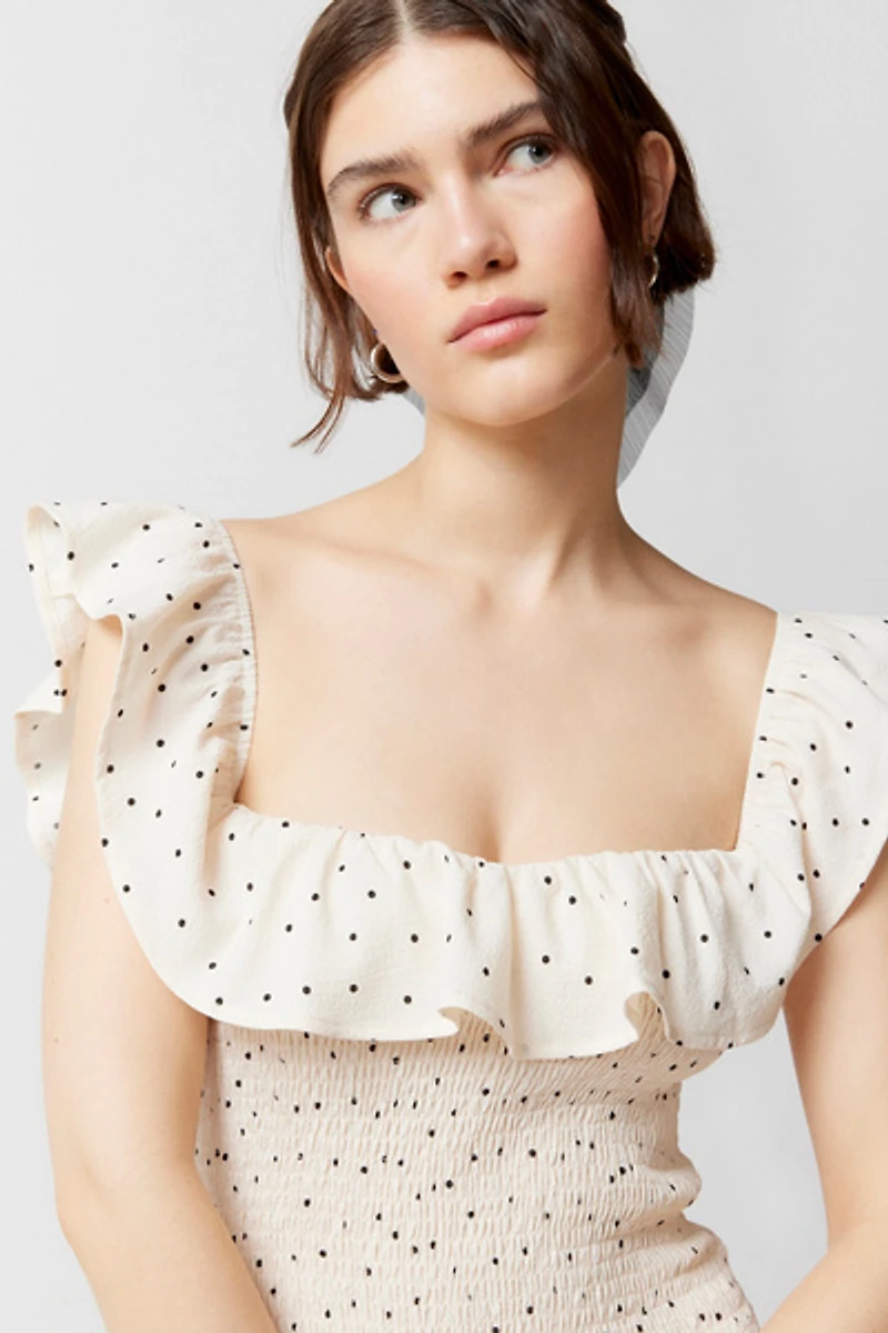 UO Lyndsey Smocked Mini Dress