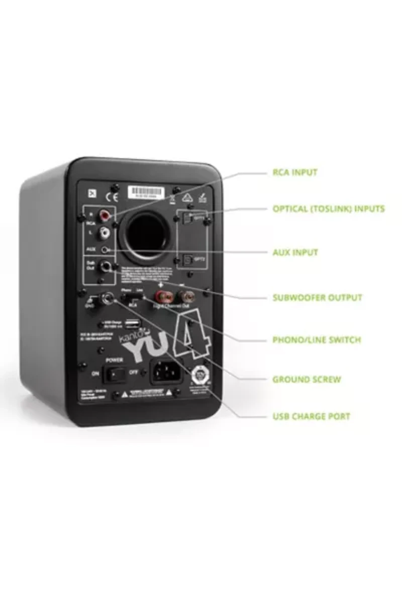 Kanto YU4 Powered Bluetooth Bookshelf Speakers - Pair