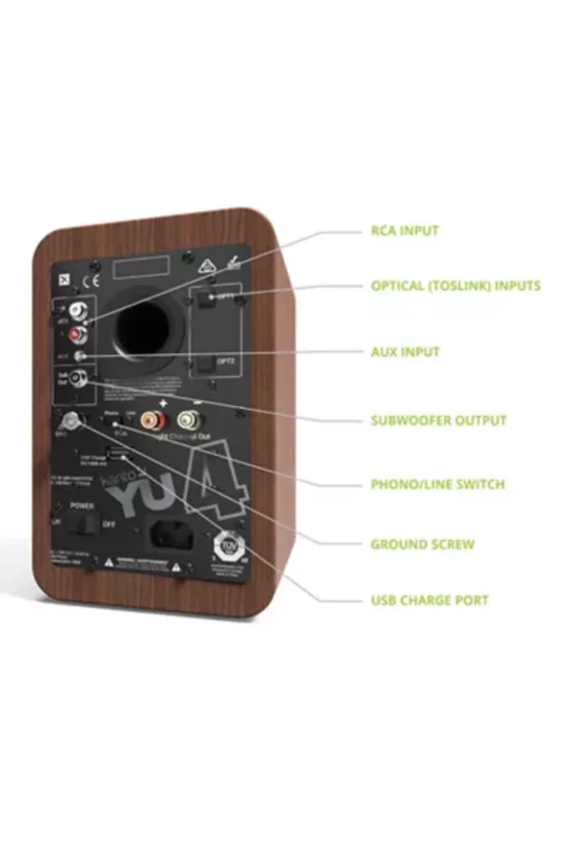 Kanto YU4 Powered Bluetooth Bookshelf Speakers - Pair