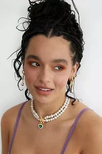 Velvet Luna Milena Freshwater Pearl Heart Necklace