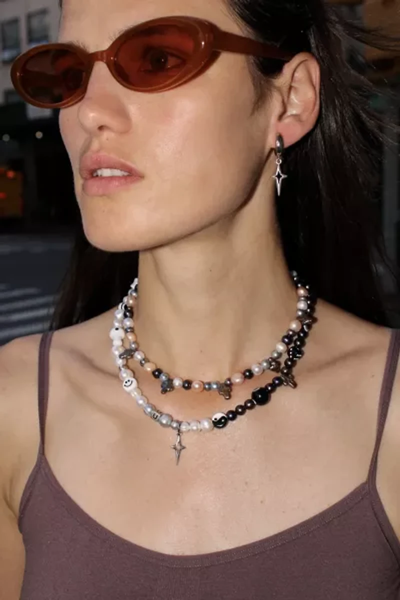 Velvet Luna Mini Pearl Cross Necklace