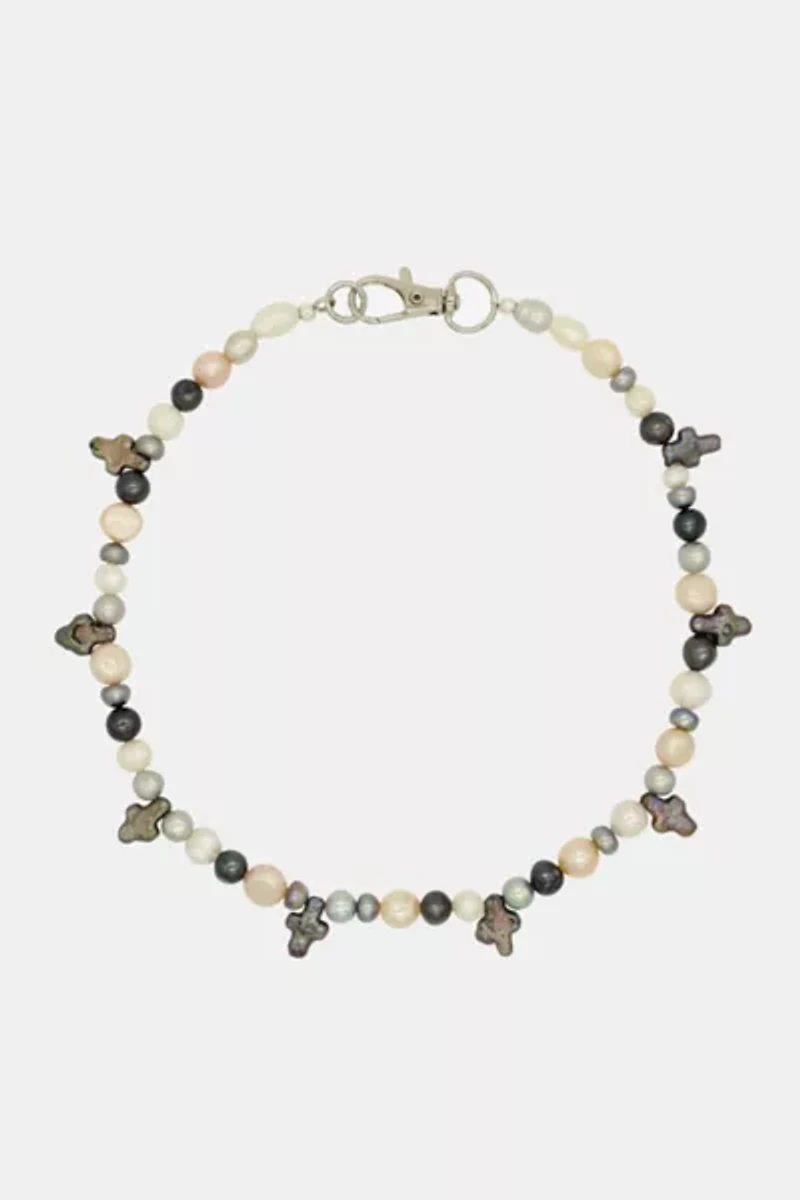 Velvet Luna Mini Pearl Cross Necklace