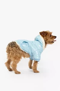 Silver Paw Dog Hooded Puffer Jacket