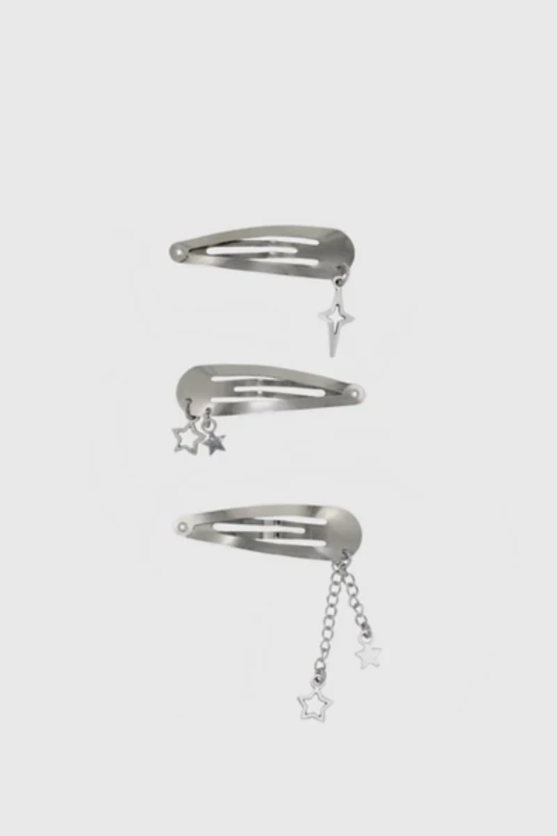 Velvet Luna Star Charms Snap Hair Clips - Set of 3