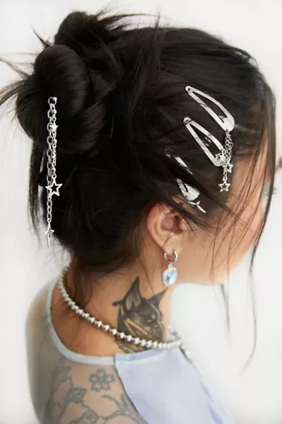 Velvet Luna Star Charms Snap Hair Clips - Set of 3