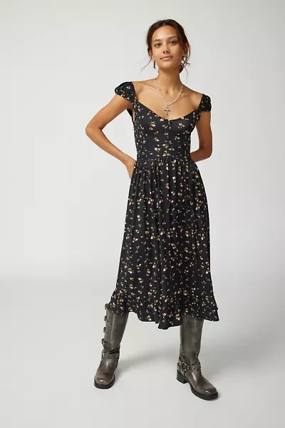 UO Elenor Printed Midi Dress
