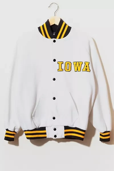 Vintage 1980s University of Iowa Button Up Letterman Jacket