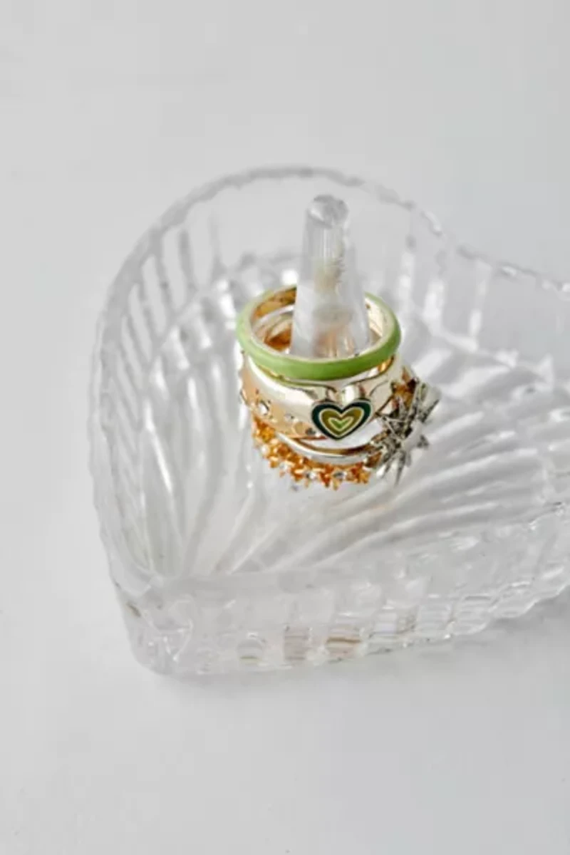 Glass Heart Ring Dish