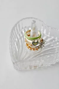 Glass Heart Ring Dish