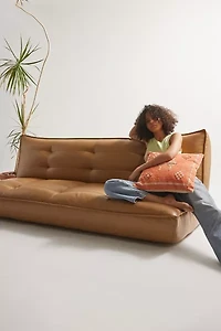 Greta Recycled Leather XL Sleeper Sofa