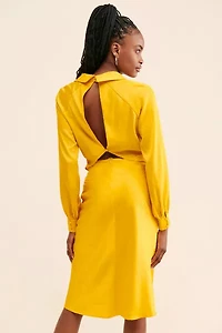 Rare London Satin Tie-Front Dress