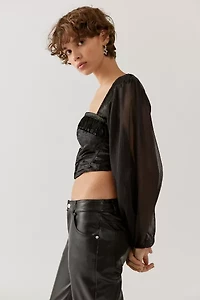 UO Peggy Velvet Bustier Top