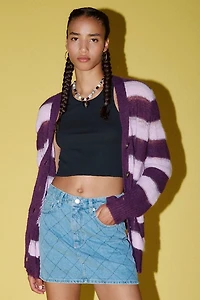 OBEY Kalli Quilted Denim Mini Skirt