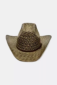 Vintage 1960’S Contrast Straw Cowboy Hat