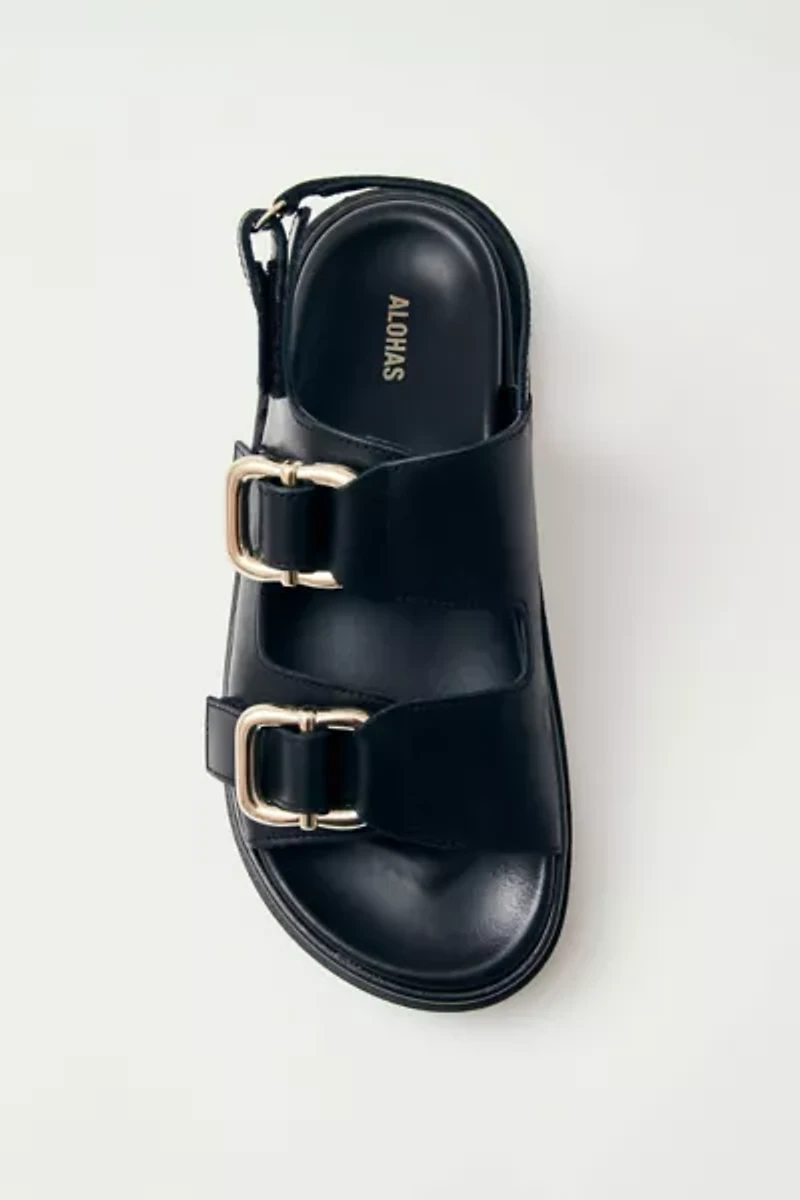 ALOHAS Harper Leather Slingback Buckled Sandal