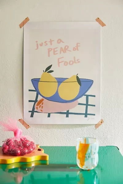 PSTR Studio Zoe Just A Pear Frameless Art Print