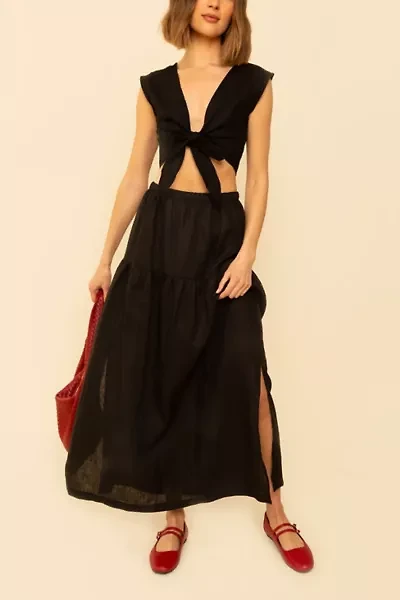 Whimsy + Row Millie Tiered Linen Maxi Skirt
