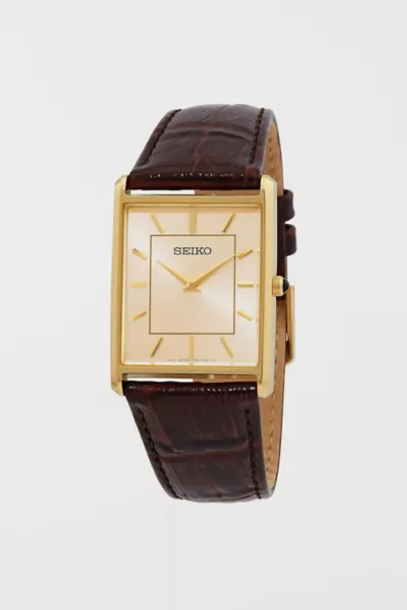 Seiko Essentials Quartz Champagne Dial Watch SWR064
