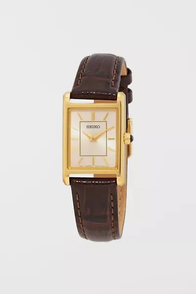 Seiko Essentials Quartz Champagne Dial Watch SWR066