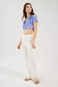UO Ari Cropped Button-Down Top