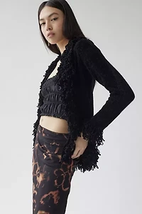 UO Soule Fringe Trim Cardigan