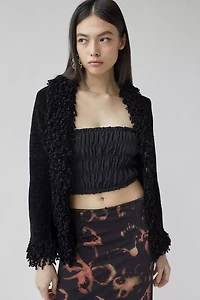 UO Soule Fringe Trim Cardigan