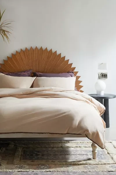 Breezy Cotton Percale Tassel Duvet Cover
