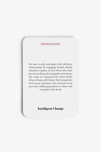 Let's Get Closer Card Game by Intelligent Change