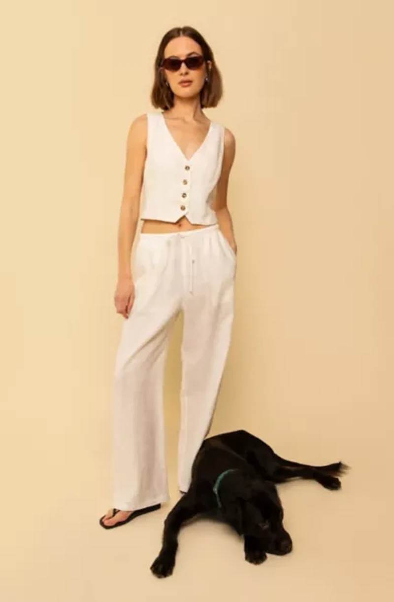 Whimsy + Row Kira Linen Drawstring Pant