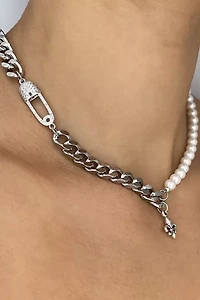 RIMOR Dimidium Pearly Chain Choker Necklace