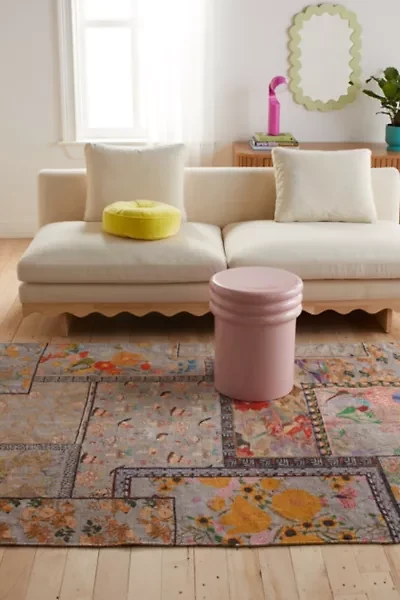 Colorful Floral Digital Printed Chenille Rug