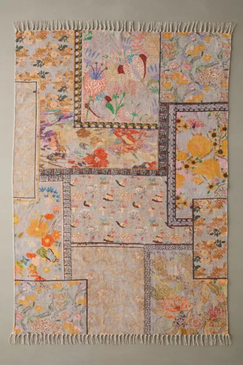 Colorful Floral Digital Printed Chenille Rug