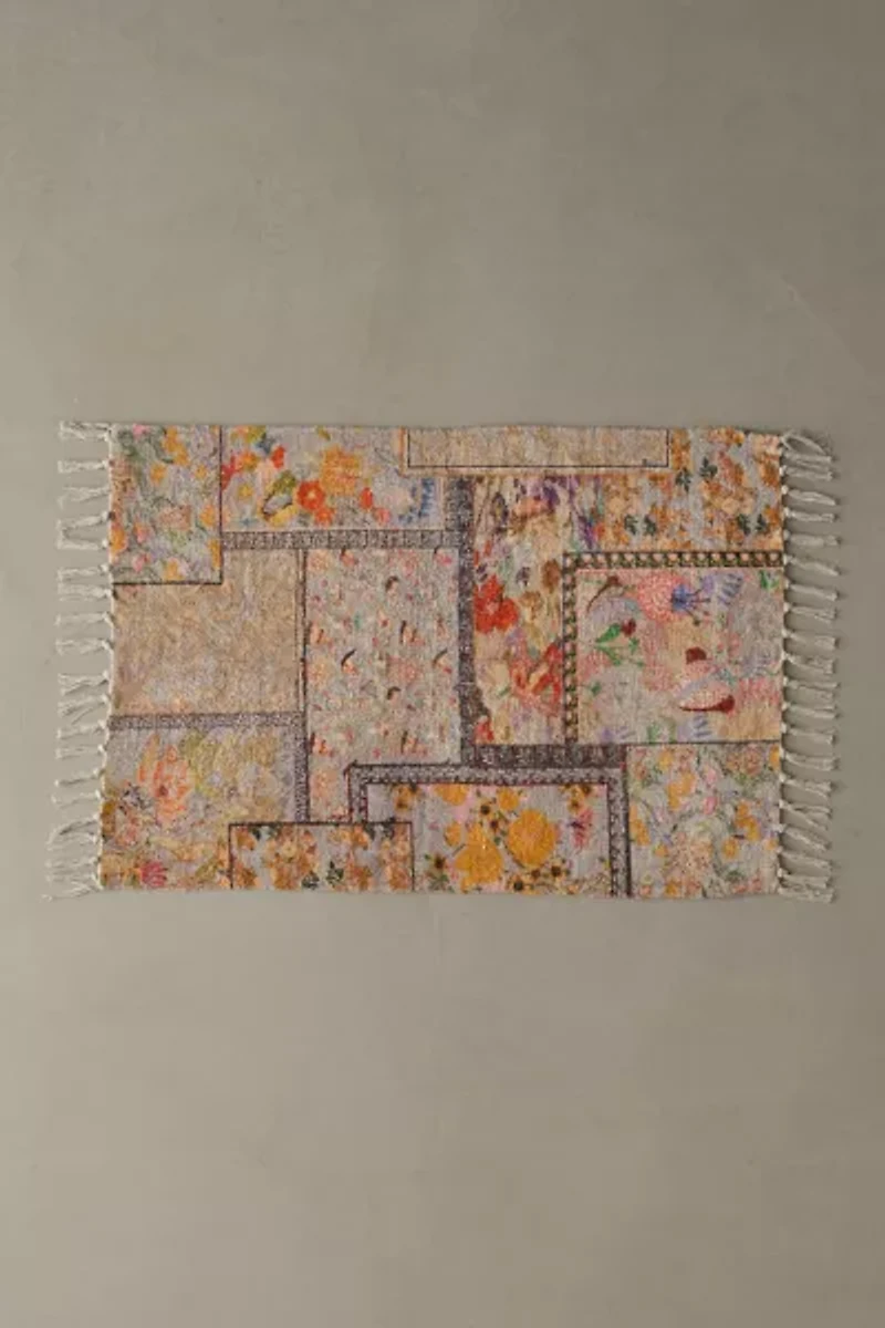 Colorful Floral Digital Printed Chenille Rug