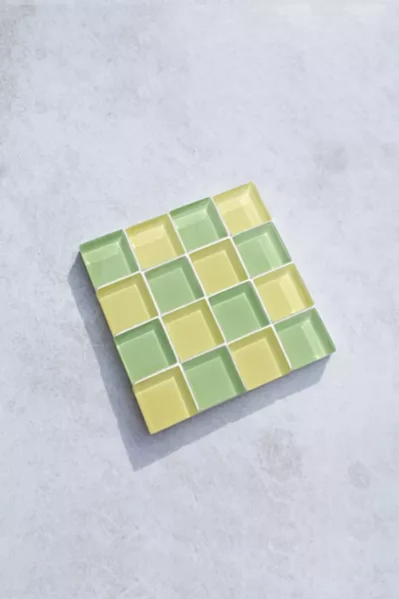 Subtle Art Studios Checkered Glass Tile Coaster